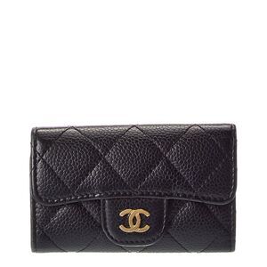Chanel Black Quilted Caviar Leather 6 Key Holder (Authentic Pre-Loved)